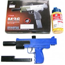 Double Eagle M36 Spring Powered Plastic BB Gun Pistol + 2000 Pellets Double Eagle M36 Spring Powered Plastic BB Gun Pistol + 2000 Pellets